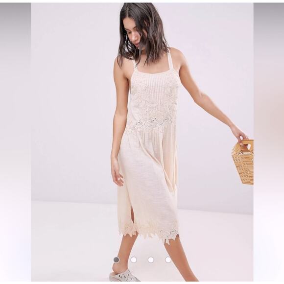 Free People In Your Arms Floral Appliqué Dress, Size Small - Picture 1 of 9